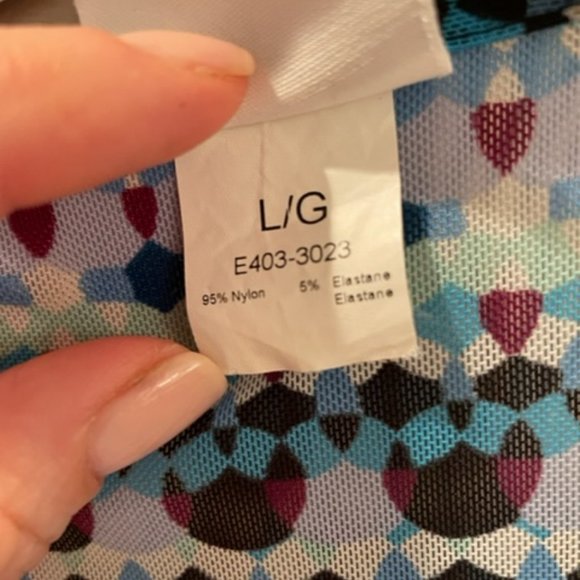 PROFILE BY GOTTEX Swimwear Cover Size L Mesh Colorful Excellent Condition - Picture 4 of 4